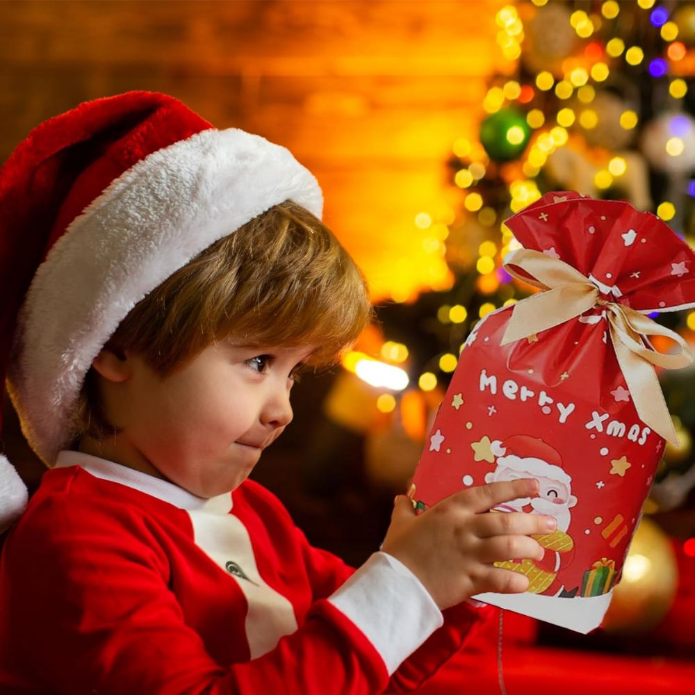 Christmas Drawstring Gift Bags 34-Pack – Reusable, Eco-Friendly Multi-Size Gift Bags Little Guard