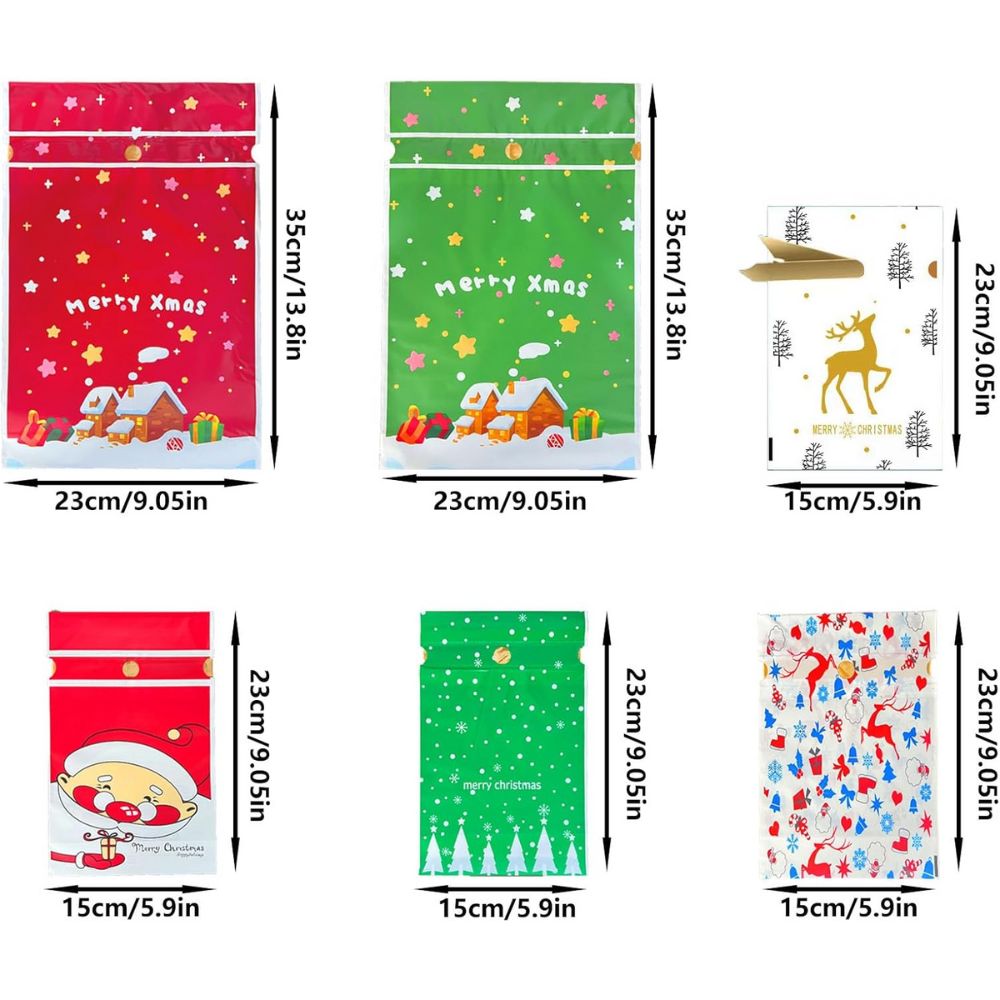 Christmas Drawstring Gift Bags 34-Pack – Reusable, Eco-Friendly Multi-Size Gift Bags Little Guard