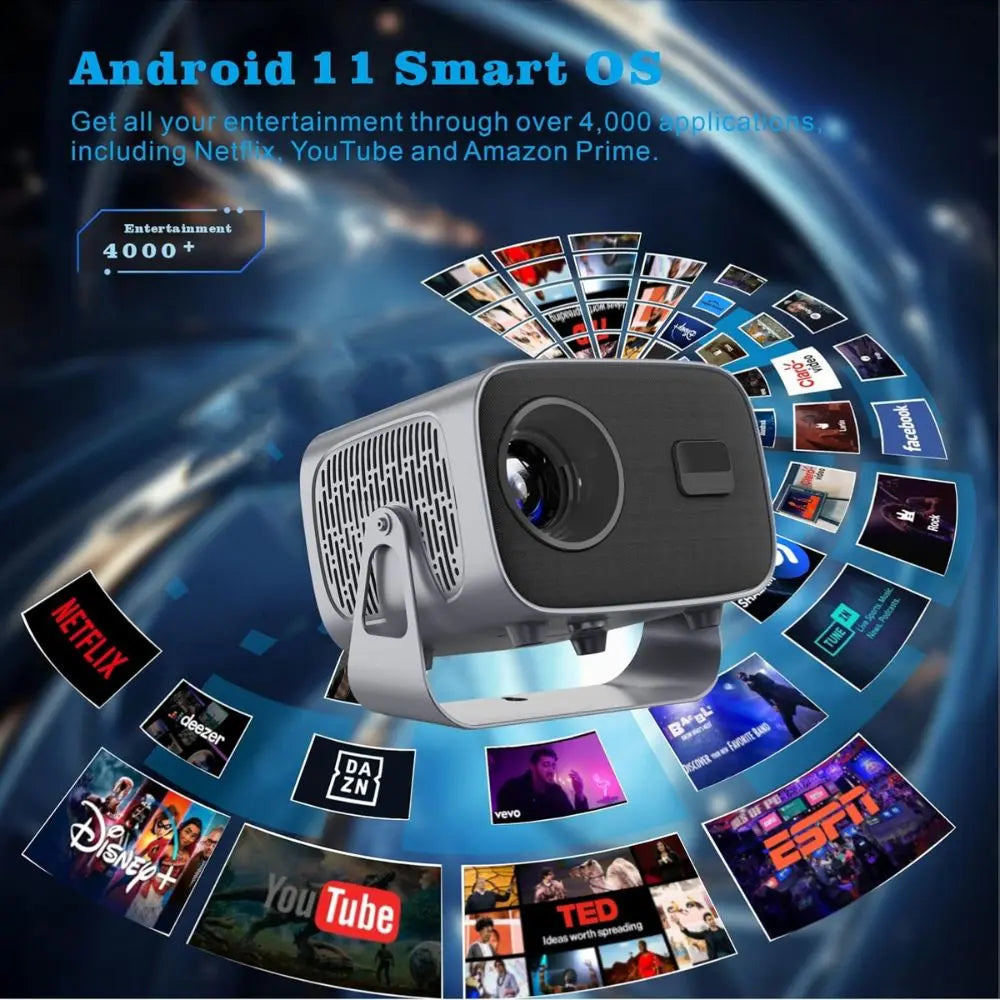 PRIMEX PRO A10 Mini Projector – Android 11, Wi-Fi 6, Bluetooth 5.2, 4K-Compatible, 160″ Display PRIMEX PRO