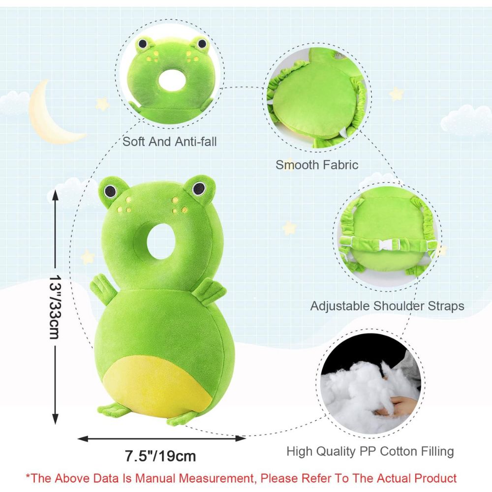 Baby Head Protector Backpack – Cute Frog Design Little Guard