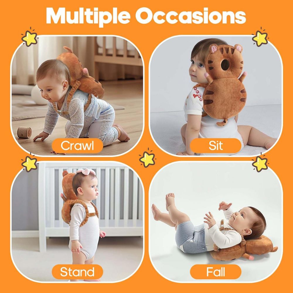 Baby Head Protector Backpack – Cute Tiger Design Little Guard