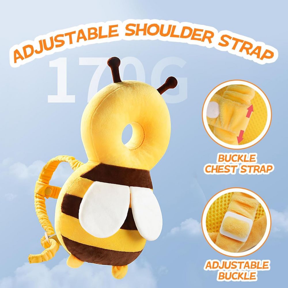 Baby Head Protector Backpack - Cute Bee Design Little Guard