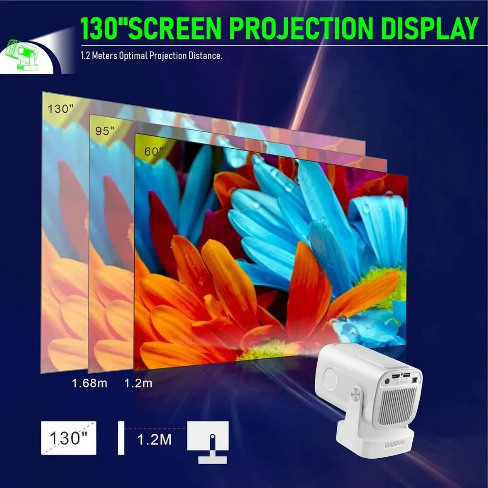 PRIMEX PRO HY260Pro Smart 4K Projector – 1080P, Wi-Fi 6, Bluetooth 5.4, Auto Focus, Android 11 PRIMEX PRO