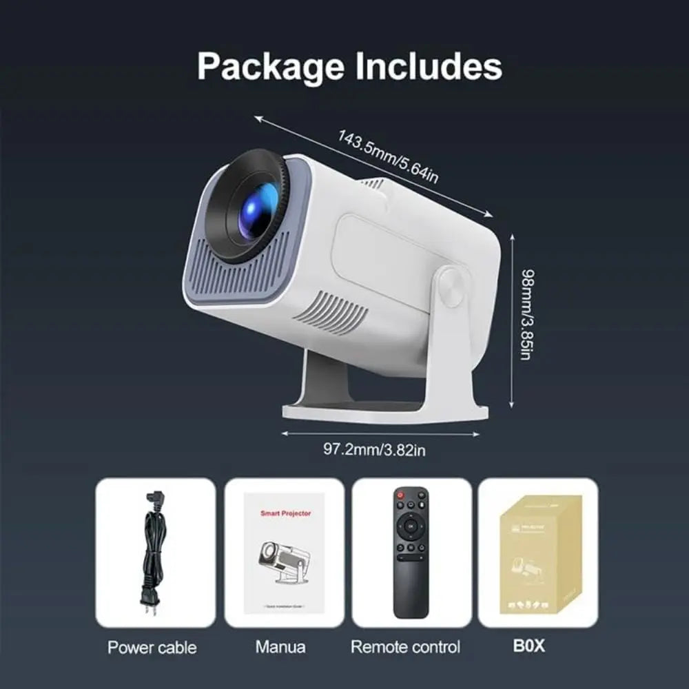 PRIMEX PRO Mini Projector – Wi-Fi 6, Bluetooth 5.0, 4K 1080P, 200″ Screen, Auto Keystone PRIMEX PRO