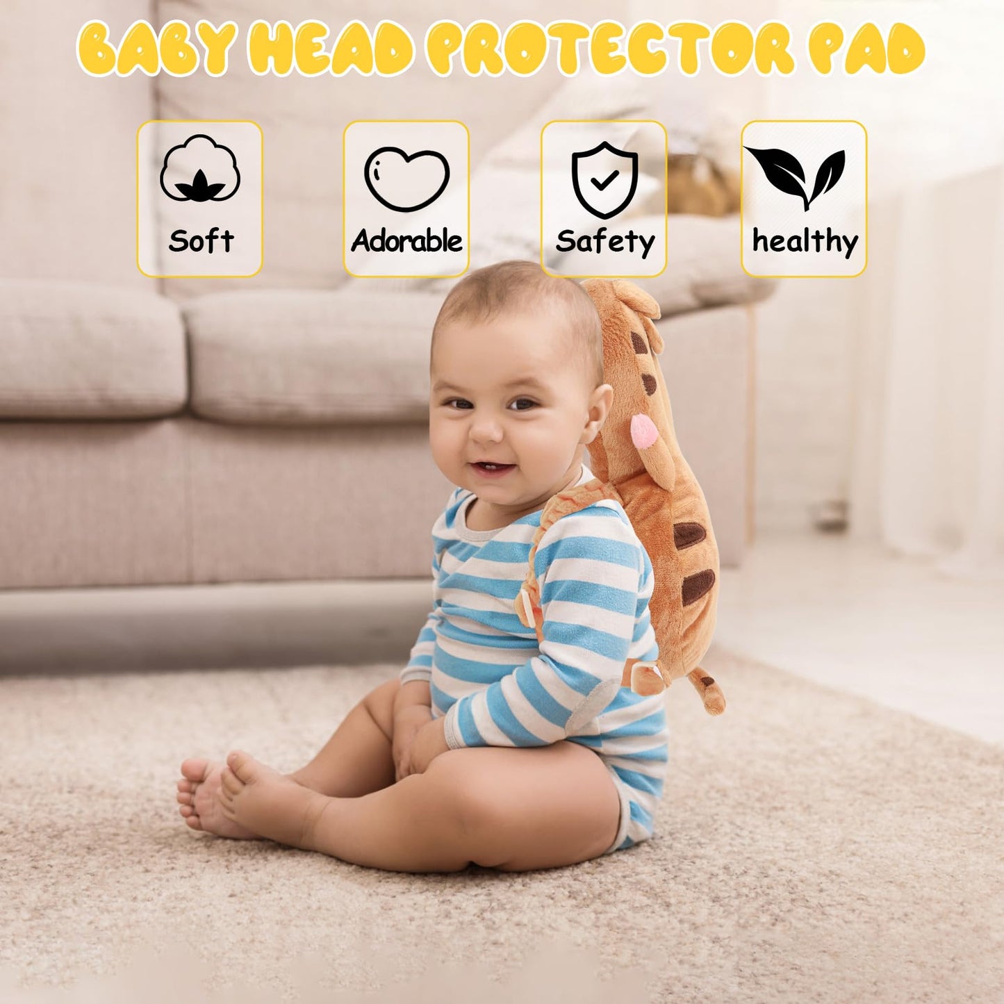 Cute Designs Baby Head Protector Backpack - Ideal for Baby Gift