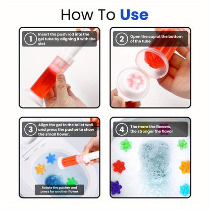 Fresh Flower Gel Toilet Cleaner Stamps (84 Count) – No Scrub, Long-Lasting Freshness