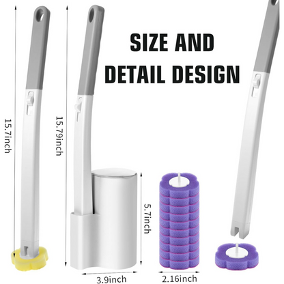 Disposable Toilet Brush Set with Replacement Heads For Hygienic Bathroom Cleaning
