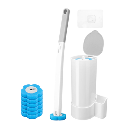 Disposable Toilet Brush Set with Replacement Heads For Hygienic Bathroom Cleaning