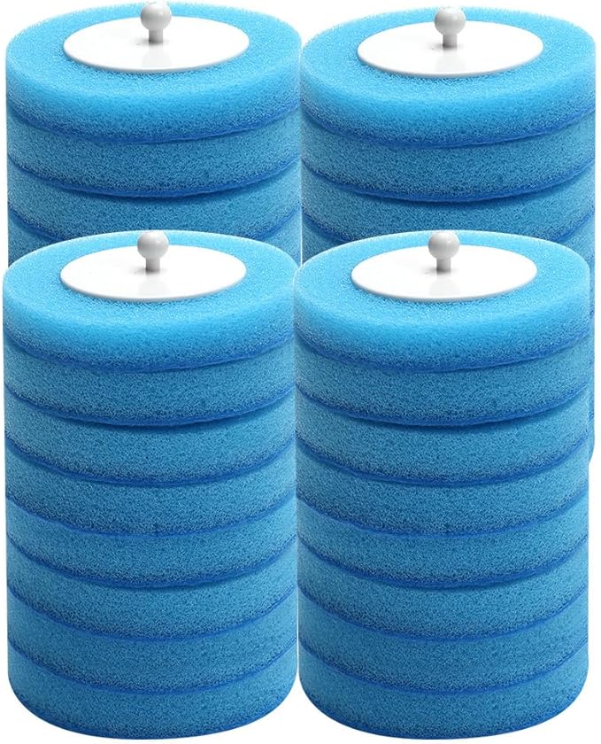 Wall-Mounted Disposable Toilet Cleaning System – Hygienic Wand Kit with 8 Ocean-Scented Refills, Built-in Cleaning Fluid, and Automatic Open/Close Holder