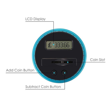 Digital Coin Jar 1.8L ABS - Coins Money Saving Bank with LCD Counter Little Guard