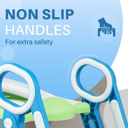 Toddler Potty Training Seat – Foldable Adjustable Toilet Ladder with Anti-Slip Step Stool Little Guard