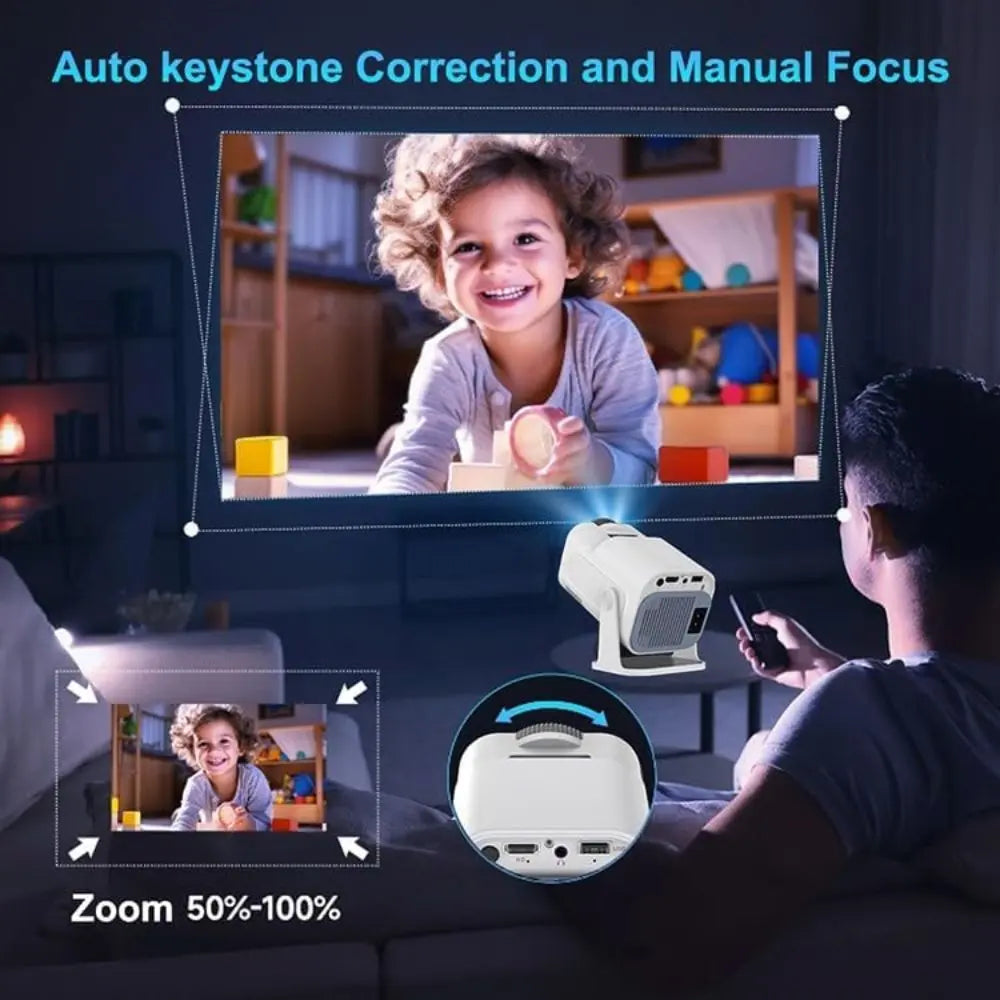 PRIMEX PRO Mini Projector – Wi-Fi 6, Bluetooth 5.0, 4K 1080P, 200″ Screen, Auto Keystone PRIMEX PRO