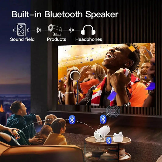 PRIMEX PRO Mini Projector – Wi-Fi 6, Bluetooth 5.0, 4K 1080P, 130″ Screen PRIMEX PRO