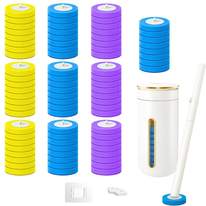 Aromatherapy Disposable Toilet Brush Set – Hygienic Cleaning with Scented Refills & Long Handle, Built-in Cleaning Fluid, and Automatic Open & Close Holder