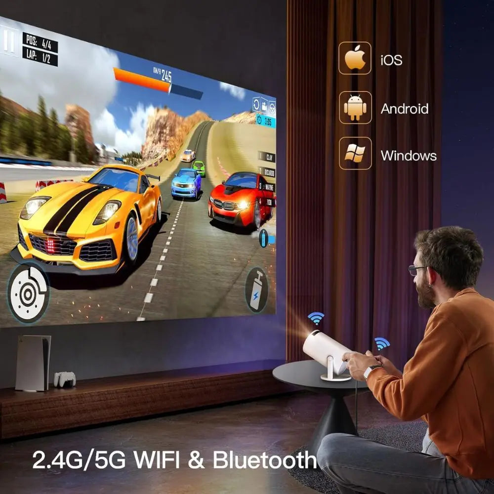 PRIMEX PRO Mini Projector – Wi-Fi 6, Bluetooth 5.0, 4K 1080P, 130″ Screen PRIMEX PRO