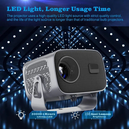 PRIMEX PRO A10 Mini Projector – Android 11, Wi-Fi 6, Bluetooth 5.2, 4K-Compatible, 160″ Display PRIMEX PRO