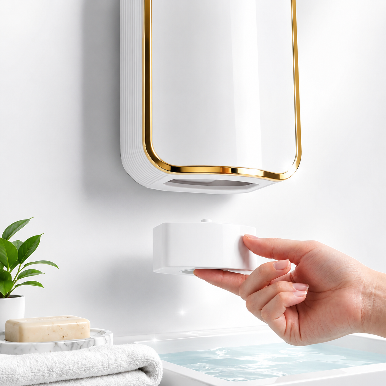 Silicone Toilet Brush White & Grey - Wall Mounted Sticky Hook - Flexible TPR Bristles - UK Bathroom Cleaning Must-Have