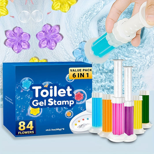 Fresh Flower Gel Toilet Cleaner Stamps (84 Count) – No Scrub, Long-Lasting Freshness