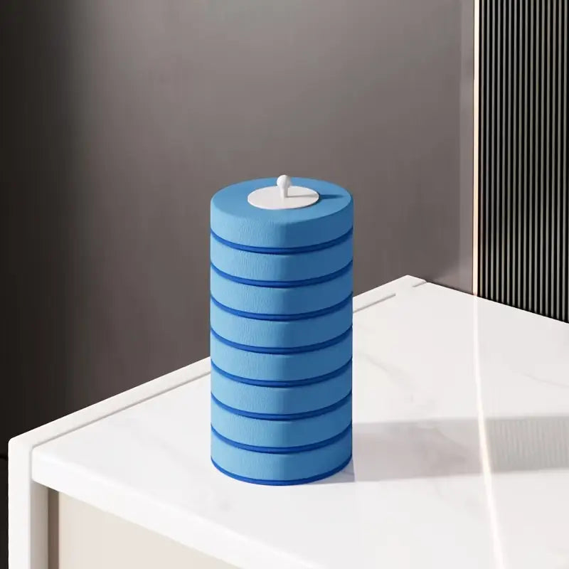 Wall-Mounted Disposable Toilet Cleaning System – Hygienic Wand Kit with 8 Ocean-Scented Refills, Built-in Cleaning Fluid, and Automatic Open/Close Holder