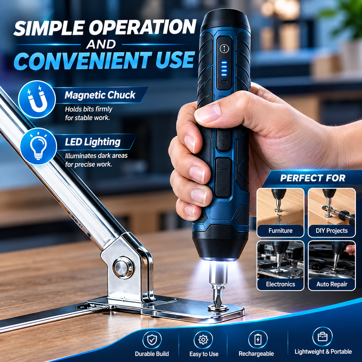 Electric Cordless Screwdriver Kit – Easy DIY & Quick Repairs