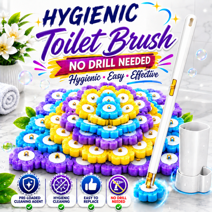 Disposable Toilet Brush Set with Replacement Heads For Hygienic Bathroom Cleaning