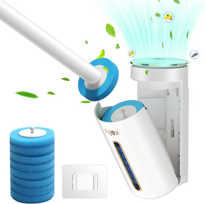 Aromatherapy Disposable Toilet Brush Set – Hygienic Cleaning with Scented Refills & Long Handle, Built-in Cleaning Fluid, and Automatic Open & Close Holder