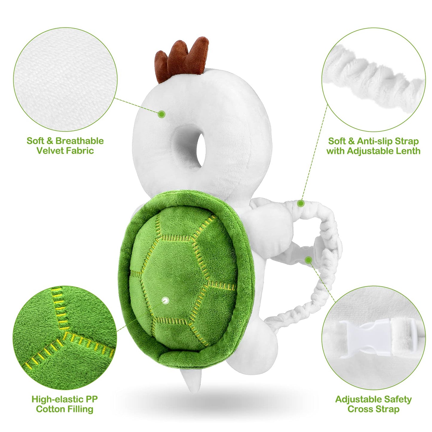 Baby Head Protector Backpack – Cute Turtle Design