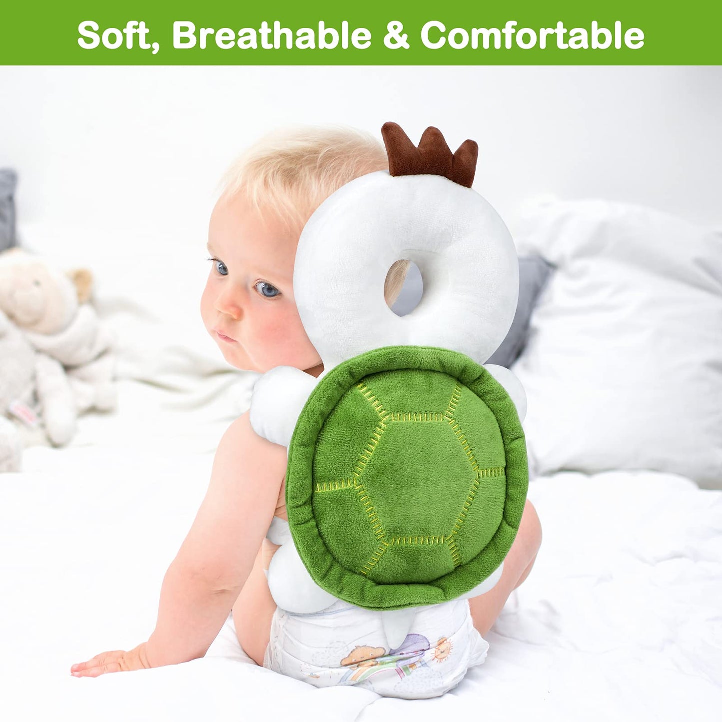 Baby Head Protector Backpack – Cute Turtle Design