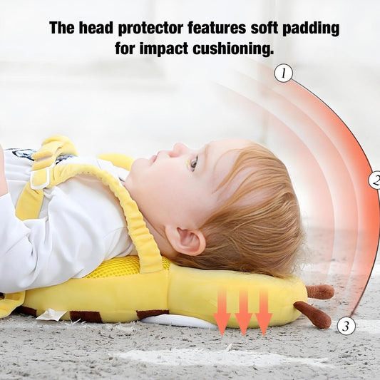 Baby Head Protector Backpack - Cute Bee Design