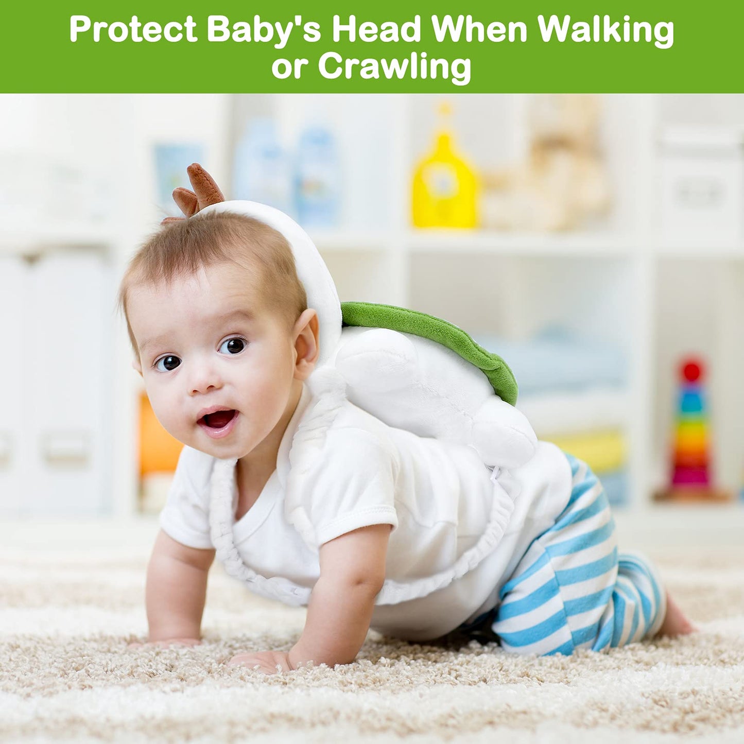 Baby Head Protector Backpack – Cute Turtle Design